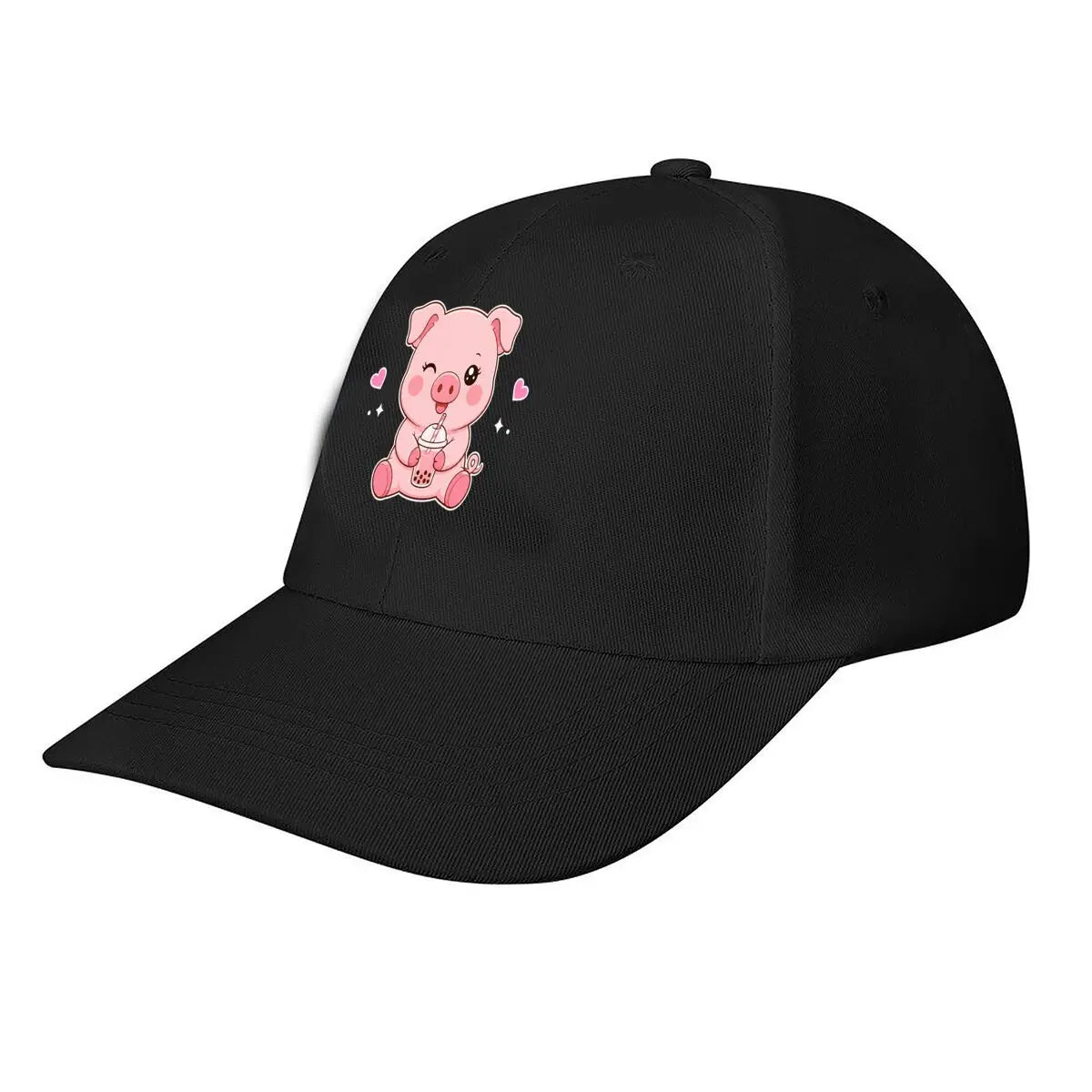 Pink Pig Bubble Tea Baseball Cap