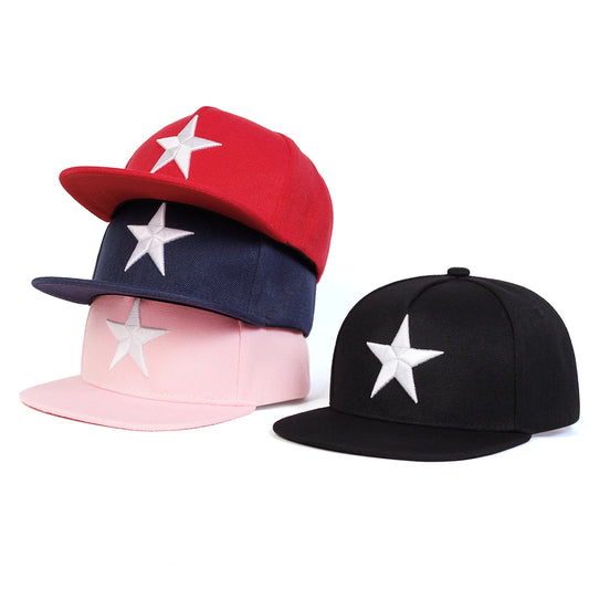 Children Five Pointed Star Embroidery Baseball Caps