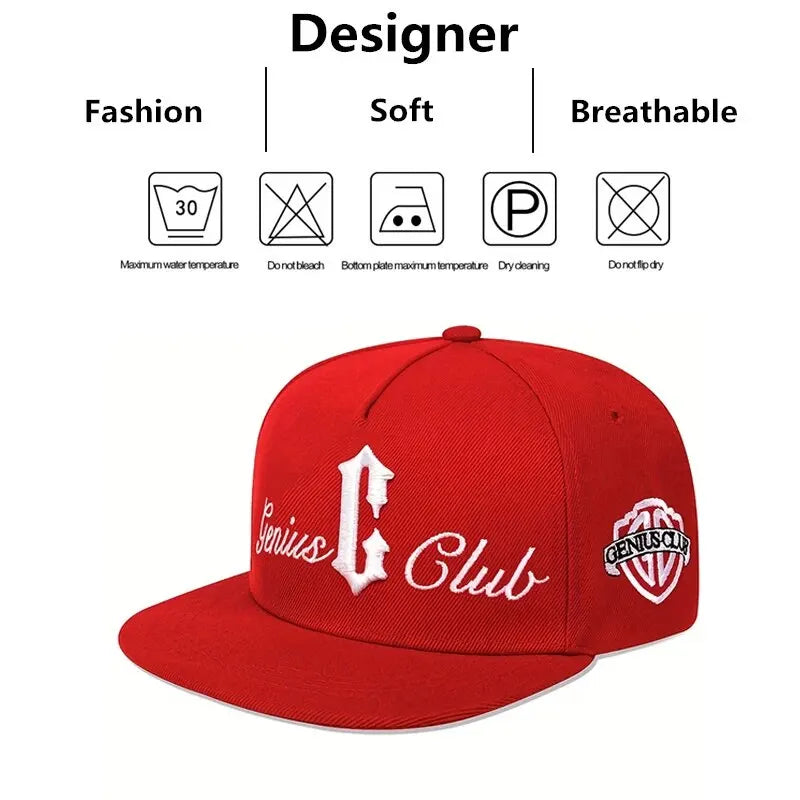 Unisex C Letter Side GENIUS CLUB Embroidery Hip-hop Hats Snapback Caps Baseball Caps Sunscreen Hat
