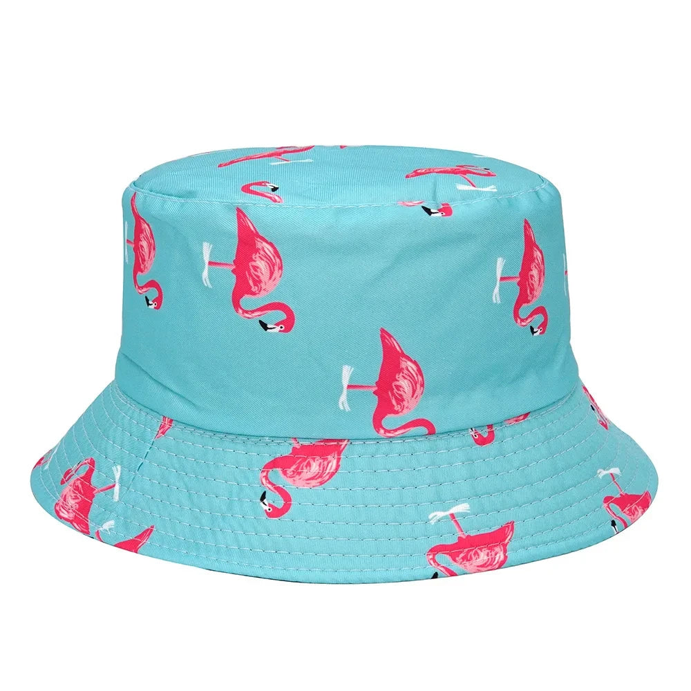 New Fashion Bucket Hats Men Women Summer Bucket Cap Flamingo Hat Bob Hat Hip Hop Gorros