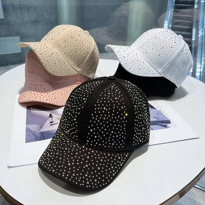 Full Body Rhinestone Baseball Cap Men Women Cotton Diamonds