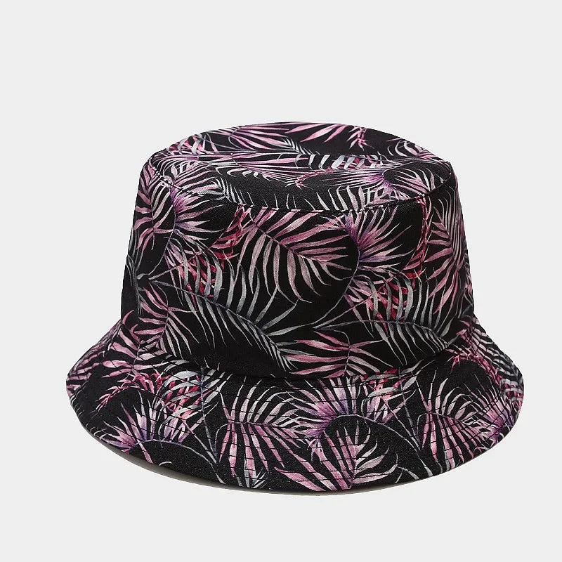 Cotton Flowers Graffiti Print Bucket Hat Fisherman Hat Travel Sun Cap Hats For Men And Women