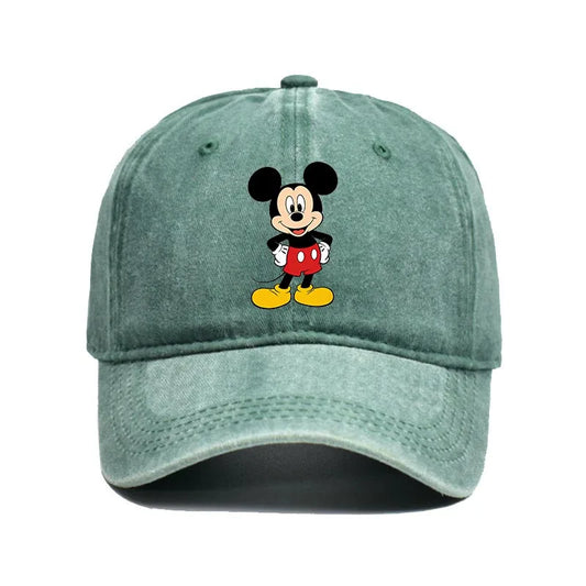 Retro Washed Mickey Mouse Print Baseball Cap
