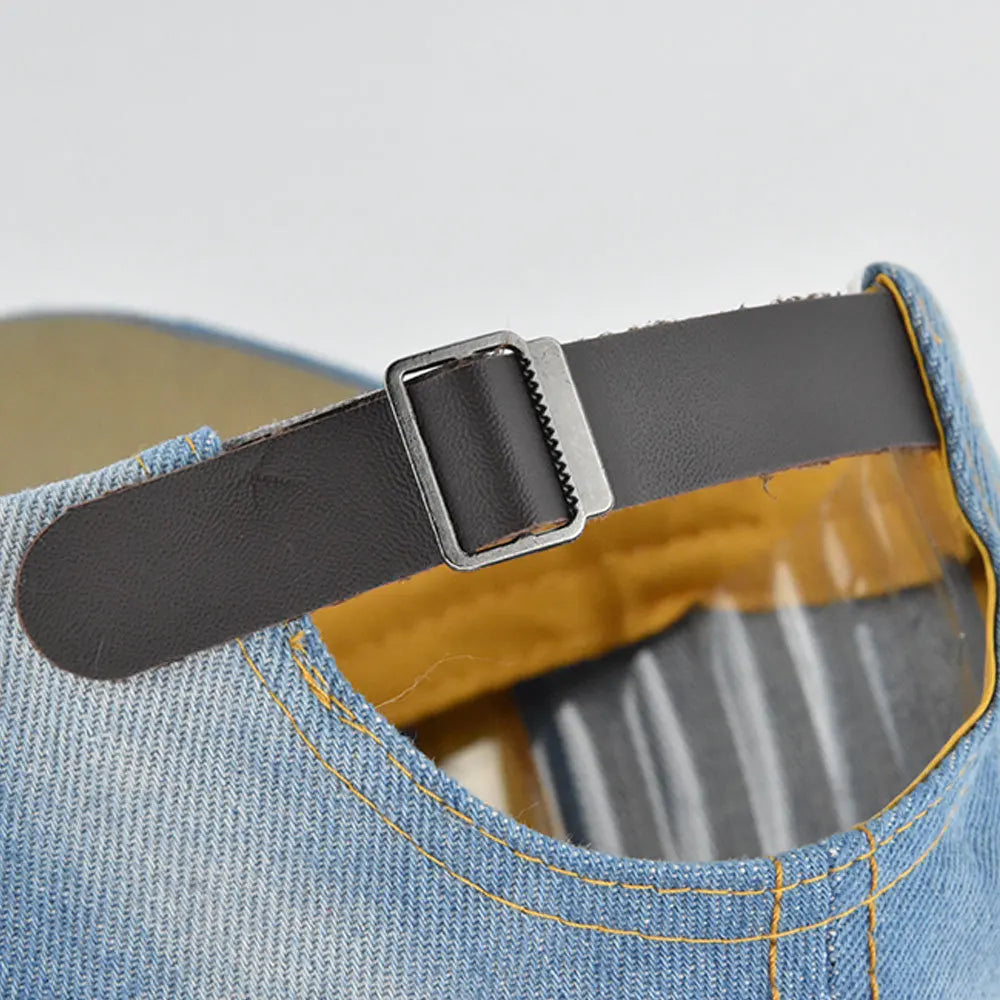 Denim Baseball Cap Washed Hat Vintage Rivet Star Sunshade Snapback Hats