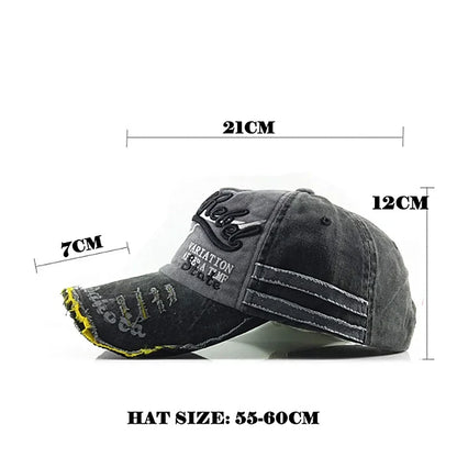 Practical Men Baseball Cap Women Retro Canvas Denim Letters Patchwork Vintage
