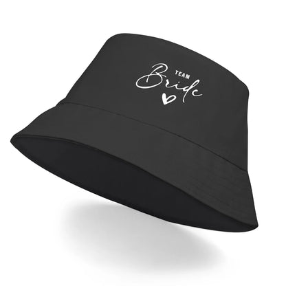 Bucket Hat With White "TEAM Bride" Printed Fisherman Cap