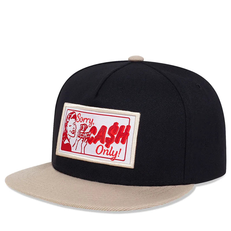 New Fashion CASH Printing Bill Snapback Cap