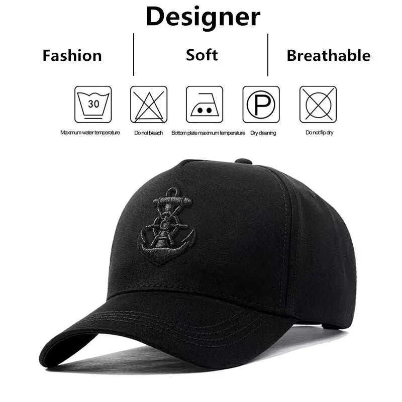 Unisex Ship Anchor Embroidery Baseball Caps Spring and Autumn Outdoor