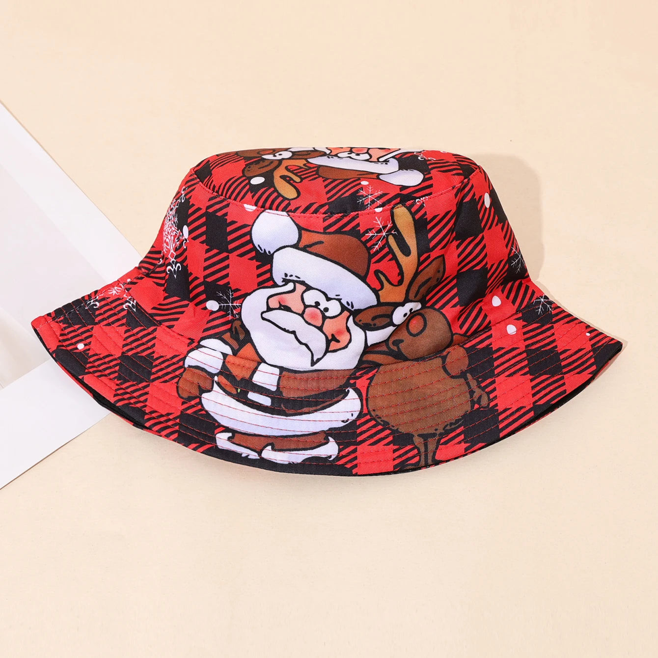 Santa Claus Pattern Fisherman Hat New Christmas Printed Basin Hat Sun Hat