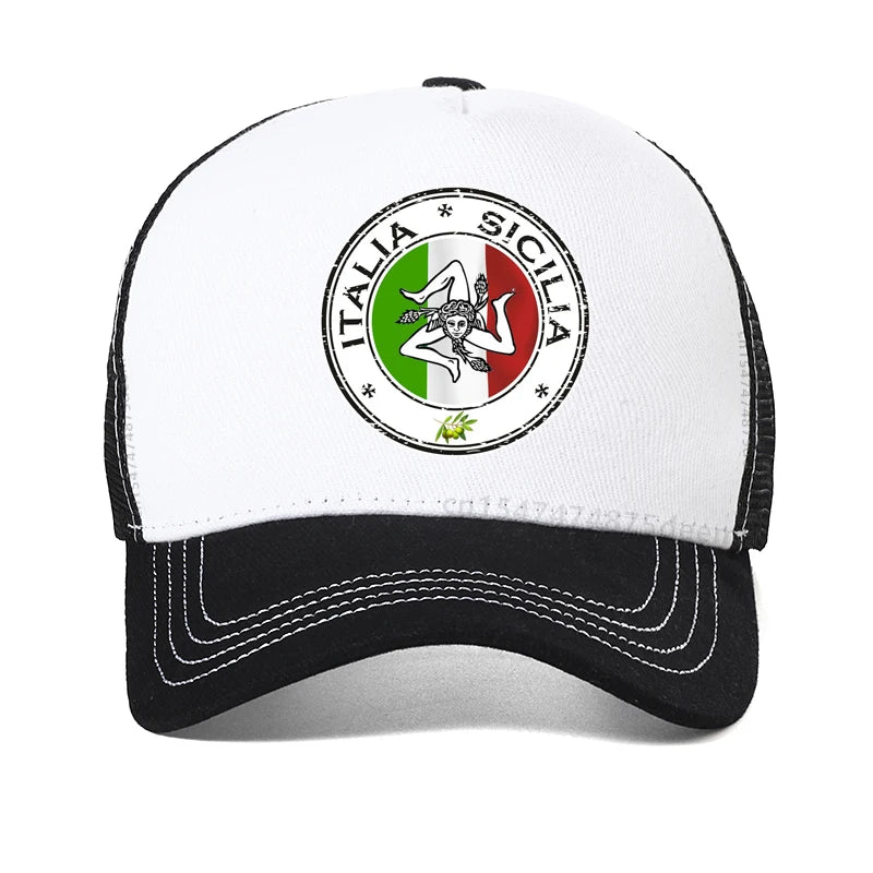 Sicilia Italy Sicily Sicilian Siciliano Italia Italian Baseball Caps