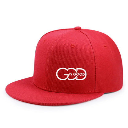 Unisex Adjustable Snapback Cap Street Flat Brim Hat Printed GOD IS GOOD