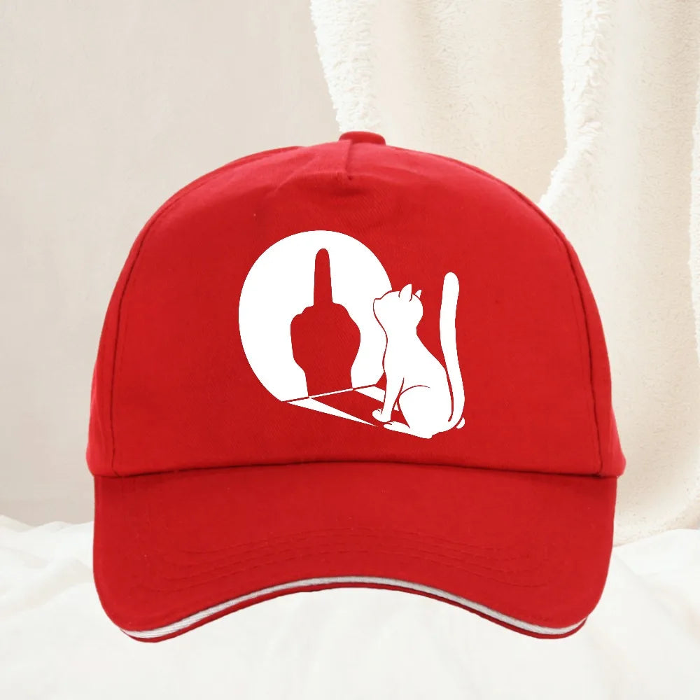 Middle Finger Cat Statement Cat Baseball Caps