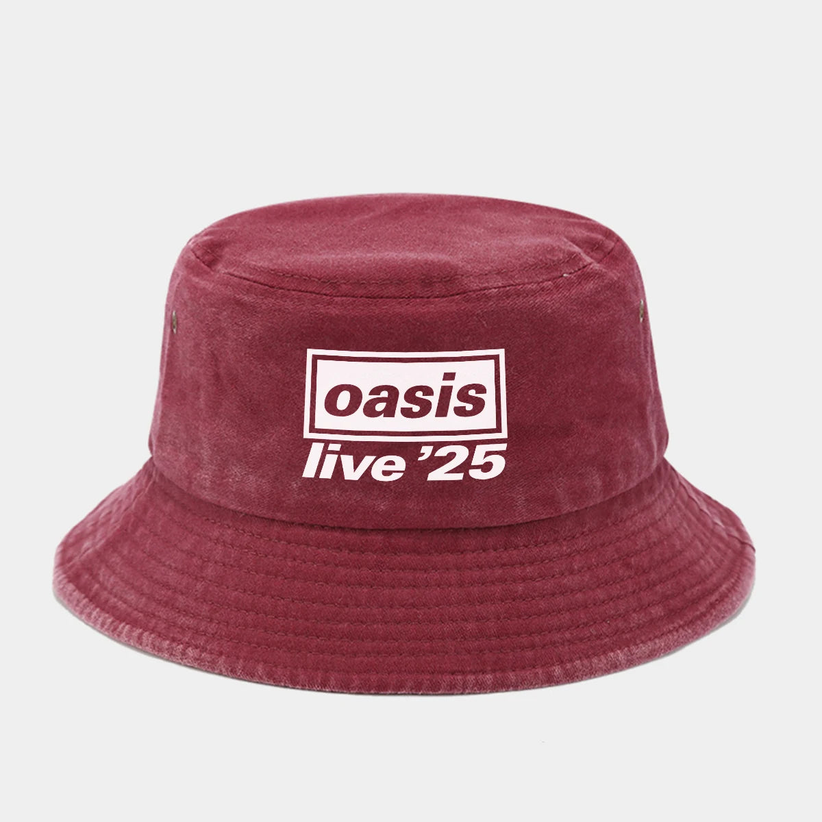 NEW OASIS Printed Washed Bucket Hat Men Women Party Music