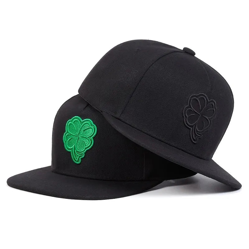 Unisex Clover Embroidery Hip-Hop Hats Snapback Caps Baseball Caps Sunscreen Hat