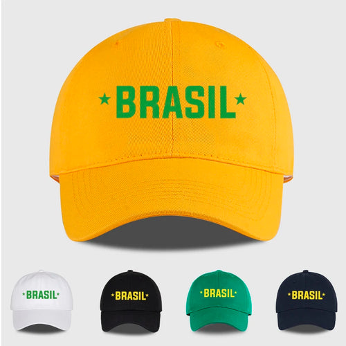 Brazil Fans “BRASIL” Printed Soft-Peak Baseball Cap