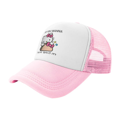 Unisex Hello Kitty Trucker Hats Mesh Baseball Caps