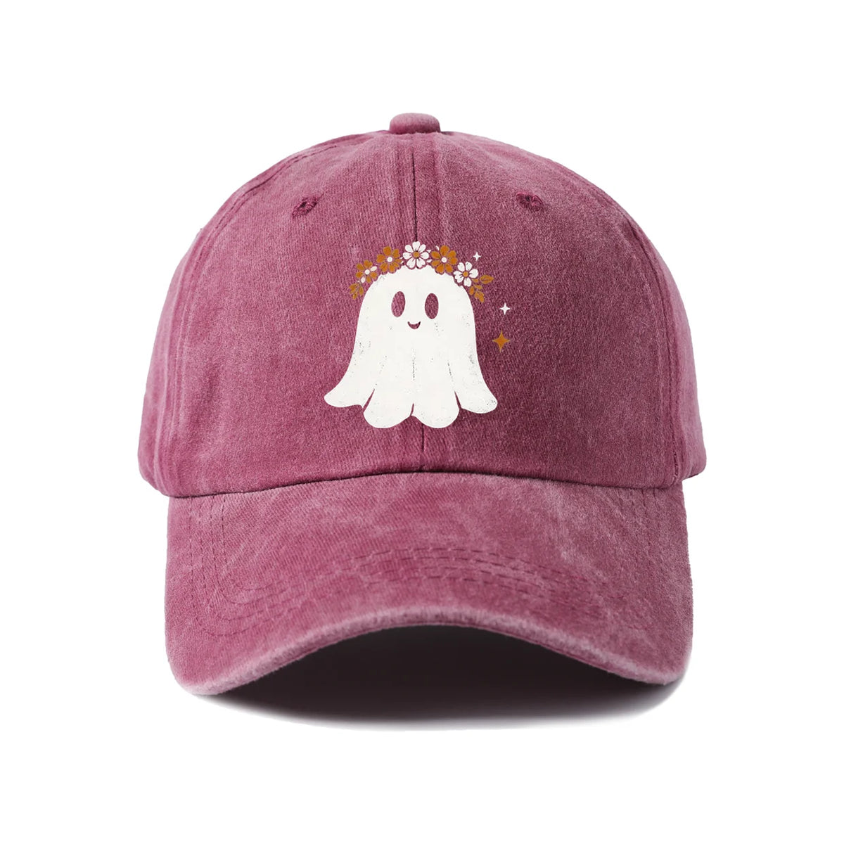 Floral Crown Ghost Graphic Baseball Cap