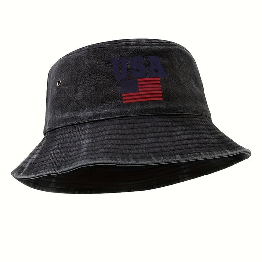 USA Flag Printed Bucket Hat