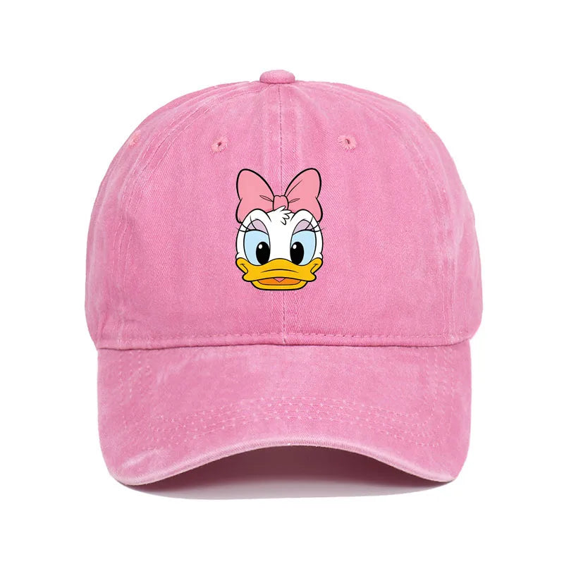 Unisex Vintage Washed Mickey Minnie Print Baseball Cap For Men Women