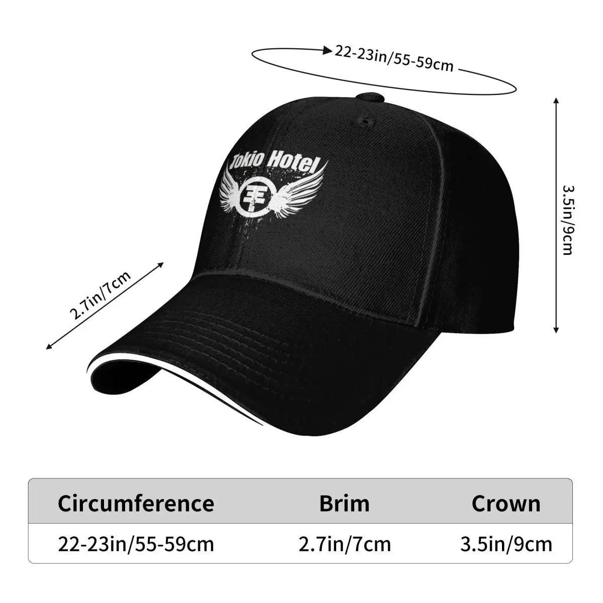 Genres Rock Tokio Hotel Logo Cap Fashion Casual Baseball Caps