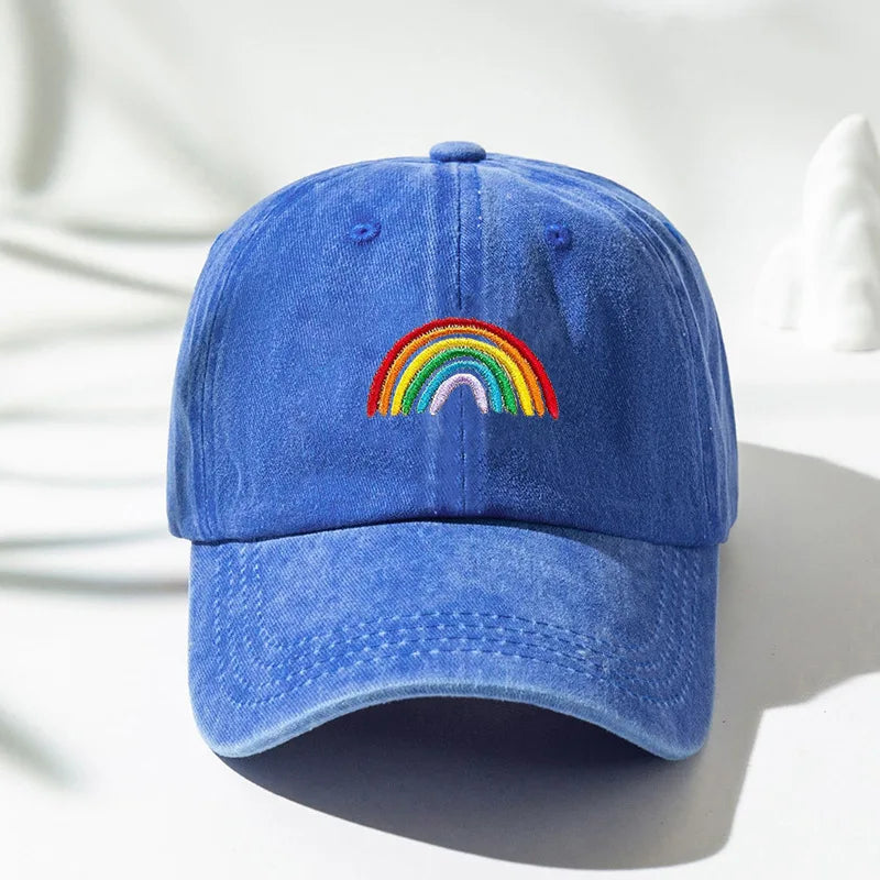 Rainbow Embroidered Baseball Cap Suitable For Both Men And Women