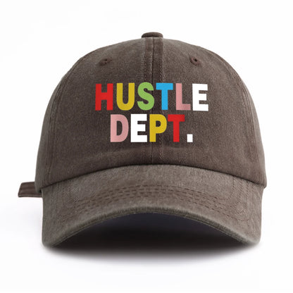 HUSTEL DEPT Print Washed Baseball Cap For Adults