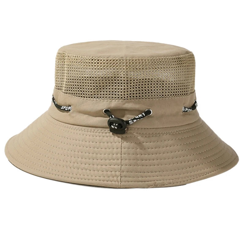 Summer Men Breathable Sun Hat Outdoor Traveling Fishing Hiking Hat Bucket Hats