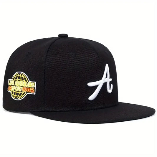 Casual Hip-Hop Punk Letter Embroidered Flat-Brimmed Snapback Cap