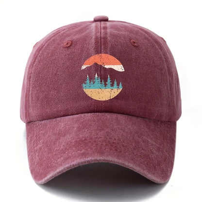 Mountain Sunset Printed Baseball Hat