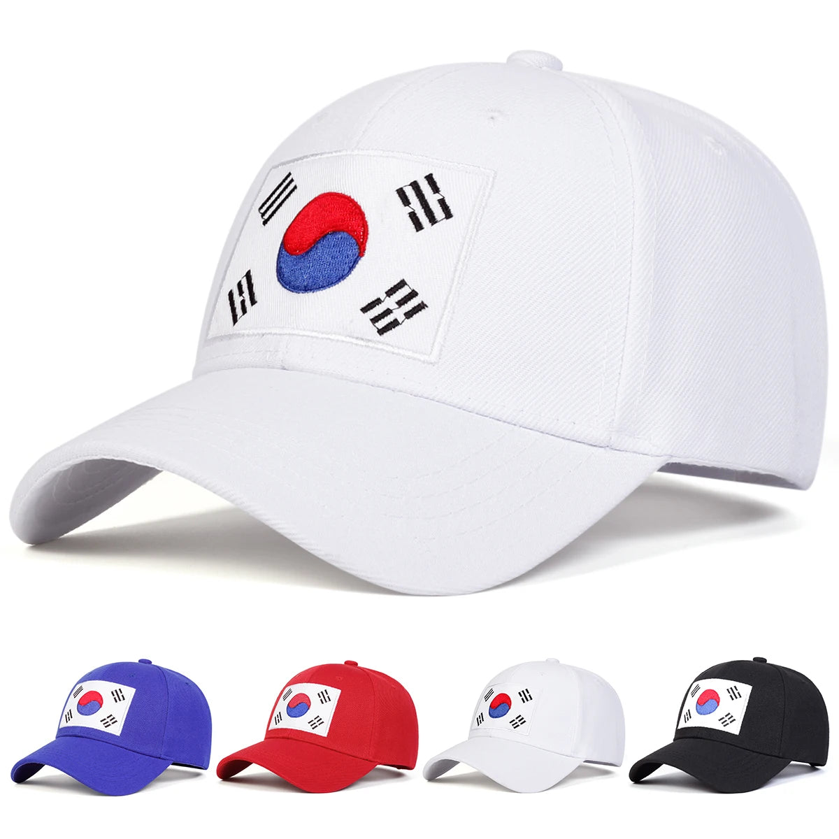 Unisex Korean Flag Embroidery Baseball Caps Spring Autumn Outdoor