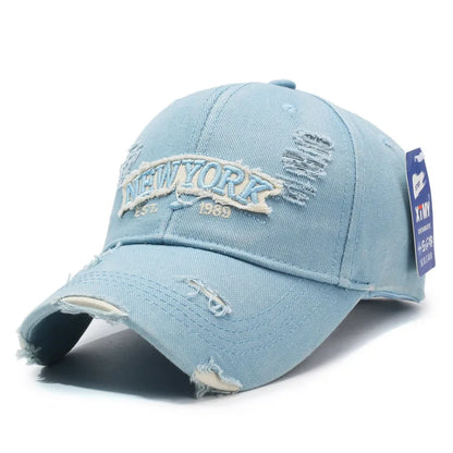 Letter New York Broken Hole Baseball Cap