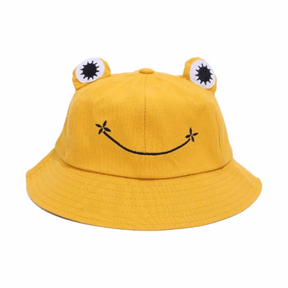 Cute Breathable Frog Bucket Hats Parent-Child with Big Eyes Sun Shading Caps
