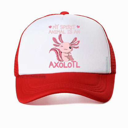 Korean My Spirit Animal Is An Axolotl Funny Baseball Cap