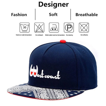 Unisex Letter Embroidery Geometric Printing Snapback Cap