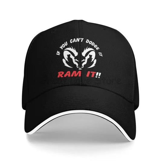 If You Can`T Dodge It Ram It Print Sandwich Baseball Cap