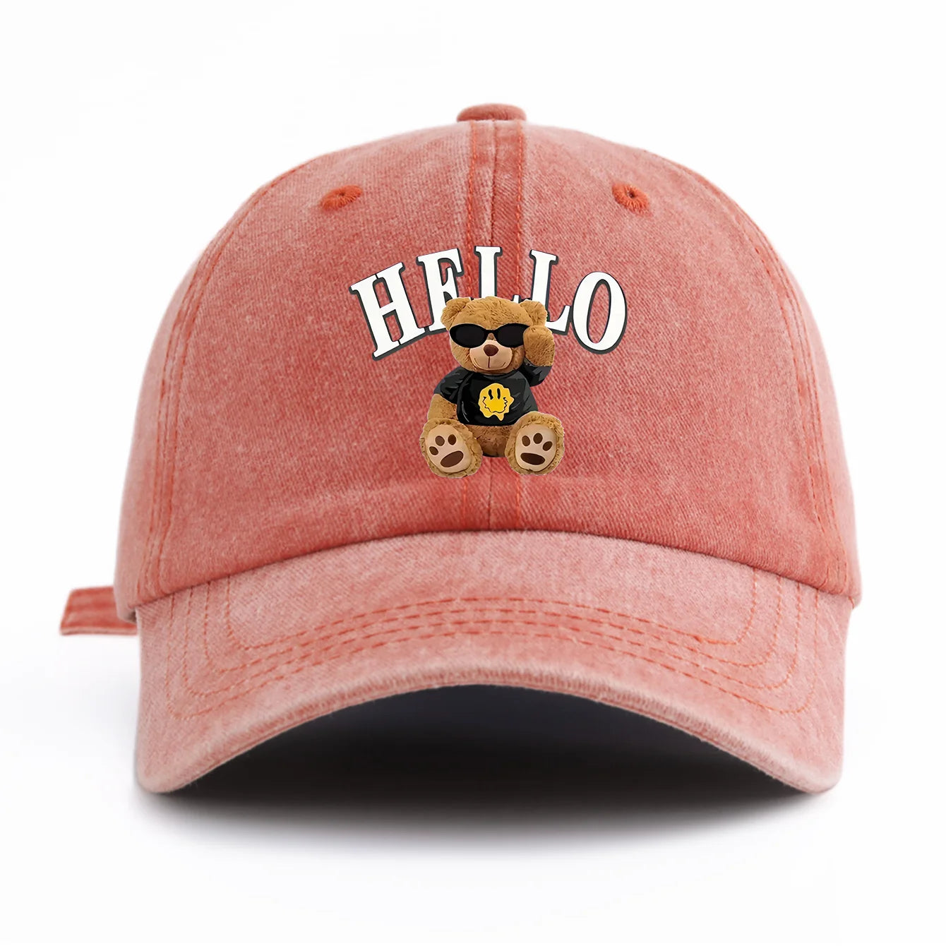 HELLOBEAR Print Washed Baseball Cap For Adults