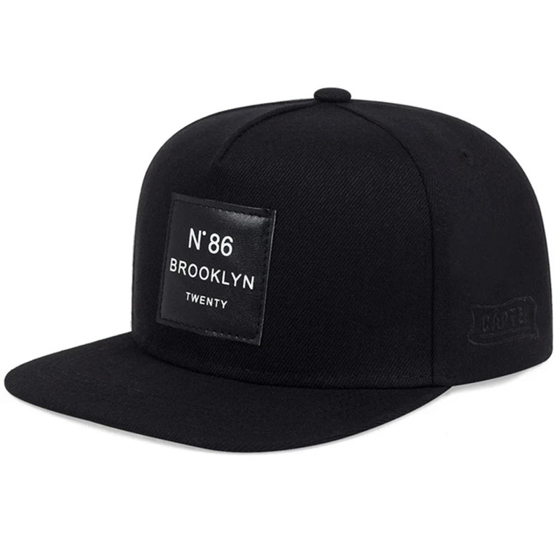 Men Women BROOKLYN Baseball Cotton Adjustable Snapback Hat Leather Label N86