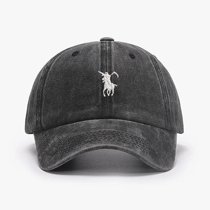 Soft Cotton Washed Soft Adjustable Sunbonnet Baseball Caps Men Women  Embroidery Design Grim Reaper Japan