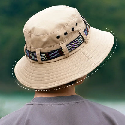 Quick-Dry Breathable Sun Hats Drawstring Bucket Hat
