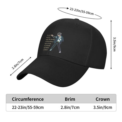 Summer Michael Jackson Line Art Inspirational Quote Baseball Cap
