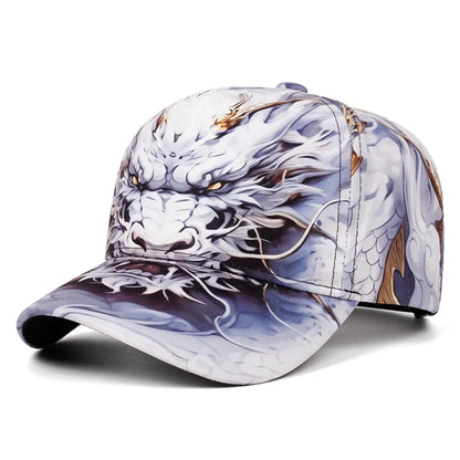 Skateboarding Hat Printed Dragon Tiger Baseball Hat