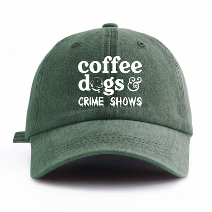 COFFEE DOGS Print Washed Baseball Cap For Adults