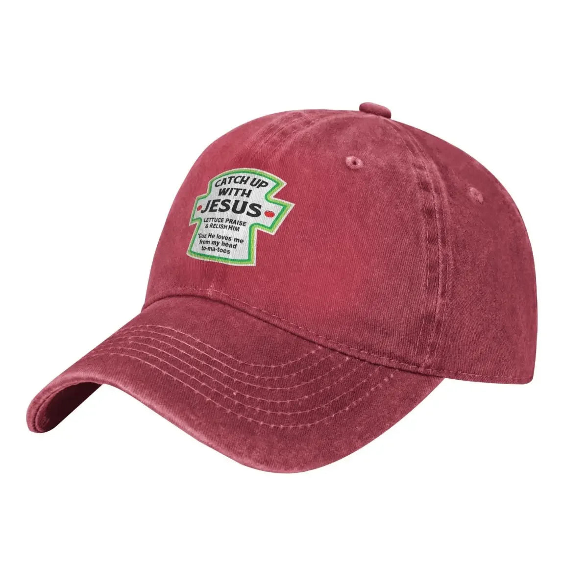 Catch Up With Jesus, Christian, Humorous Denim Hat Baseball Hat
