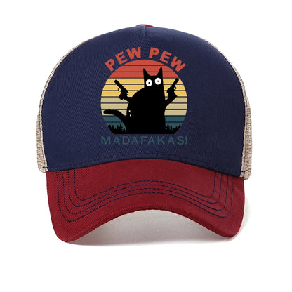 Pew Pew Madafakas Hat Men Novelty Funny Cat Baseball Caps