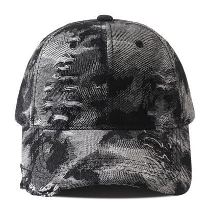 Vintage Distressed Denim Baseball Cap Hip Hop Streetwear Washed Ripped