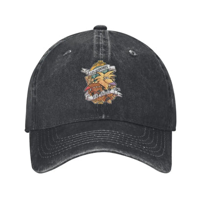 Vintage Angry Beavers Print Denim Hat Durable Baseball Cap