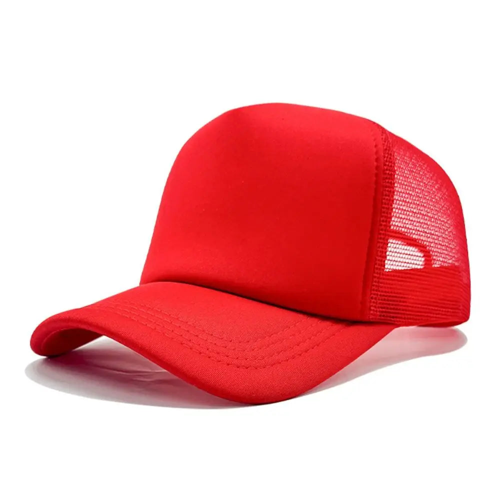 Casual Adjustable Baseball Cap Breathable Solid Color Snapback Hats Mesh Trucker Cap