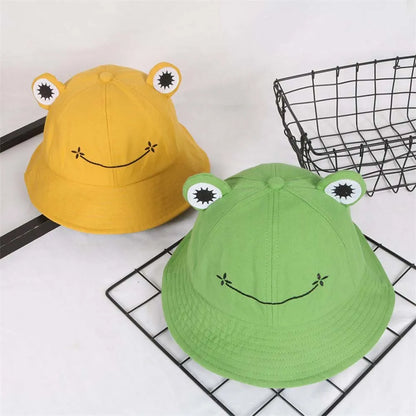 Dust Proof Adjustable Frog Cotton Sun Protective Women Bucket Cap