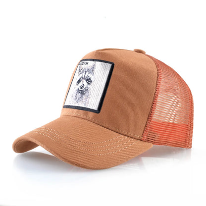 Spring Summer Baseball Cap With Lion Embroidery