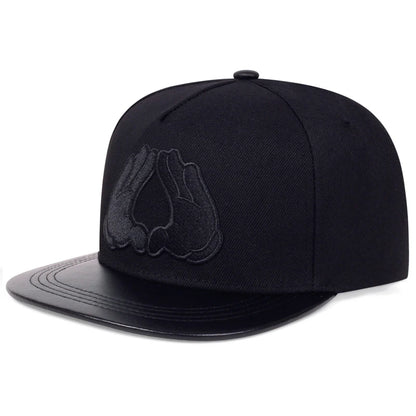 Fashion Snapback Caps Black Adjustable Hip Hop Hat For Men Women